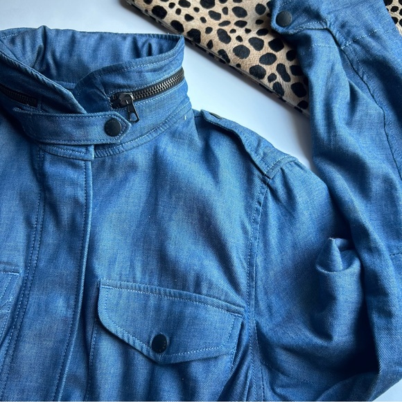 Rag and Bone Blue Denim Hooded Jacket - Picture 2 of 6